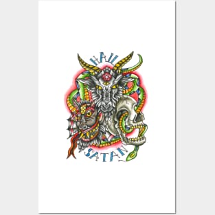 hail satan tattoo art Posters and Art